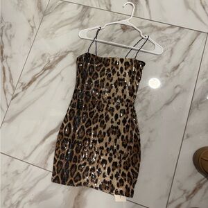 Commense leopard short mini dress